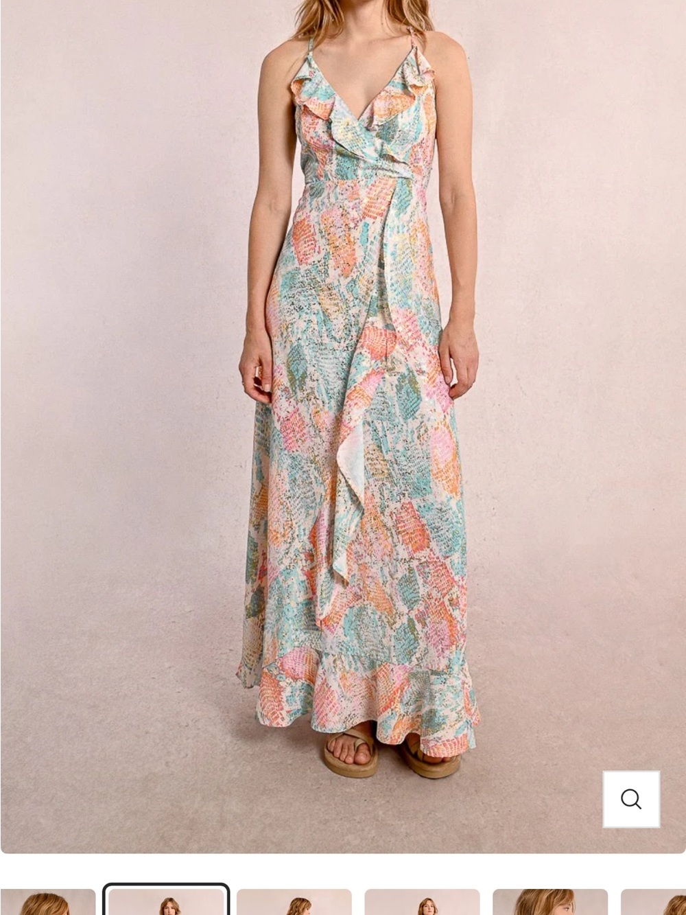 MOLLY BRACKEN LONG PRINTED WRAP DRESS S - sold out on web